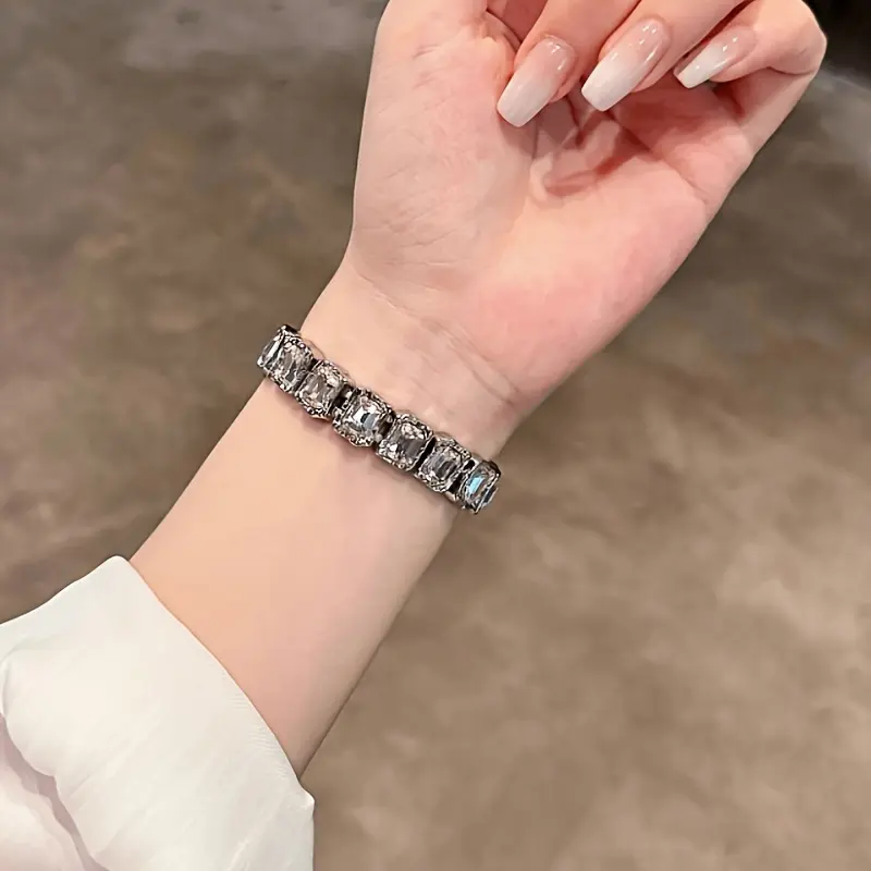 Sparkling Crystal Bracelet Smartwatch Band - Silver 38-49mm Silver Crystal Apple Watch Band | Luxury Rhinestone Iwatch  main image 3