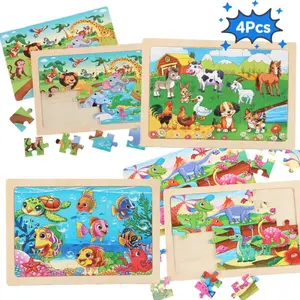 24 Piece Wooden Jigsaw Puzzle Toy For Kids Ages 3 4 5 6 Year Old Boys And Girls Gift