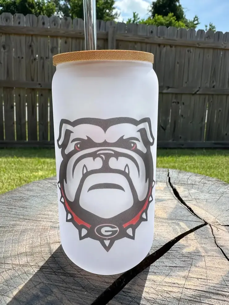 Georgia Bulldog Frosted Glas Tumbler 15 oz - A must have for every collage football fan