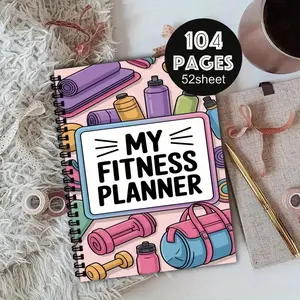 A5 weight loss journal, weight planning, daily activity tracker with spiral binding. It includes exercise logs, diet records and fitness goal setting, suitable for household use and ideal for both men and women.