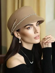 New Women's French Style Wool Felt Cap, Autumn Winter Warm Eight-Panel Hat, Vintage British Fashion, Breathable Everyday Headwear