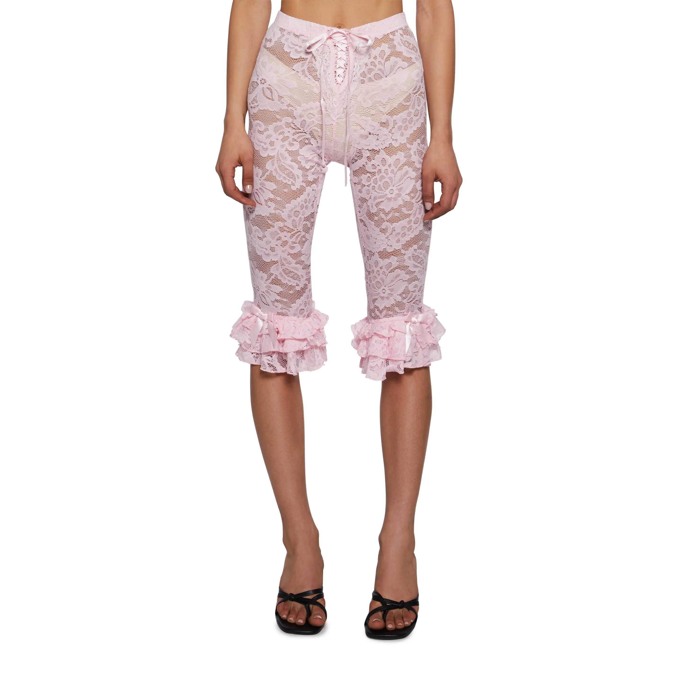 Daring Love Lace Capri Pants - Pink Daring Love Lace Capri Pants - Pink