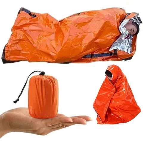 Emergency Sleeping Bag, Waterproof Blanket, Lightweight Portable Nylon Sleeping Bags for Camping, Hiking, Outdoor Adventure, Fishing Activity, Emergency Survival Gear, Emergency Survival Supplies, Survival Gear And Supplies