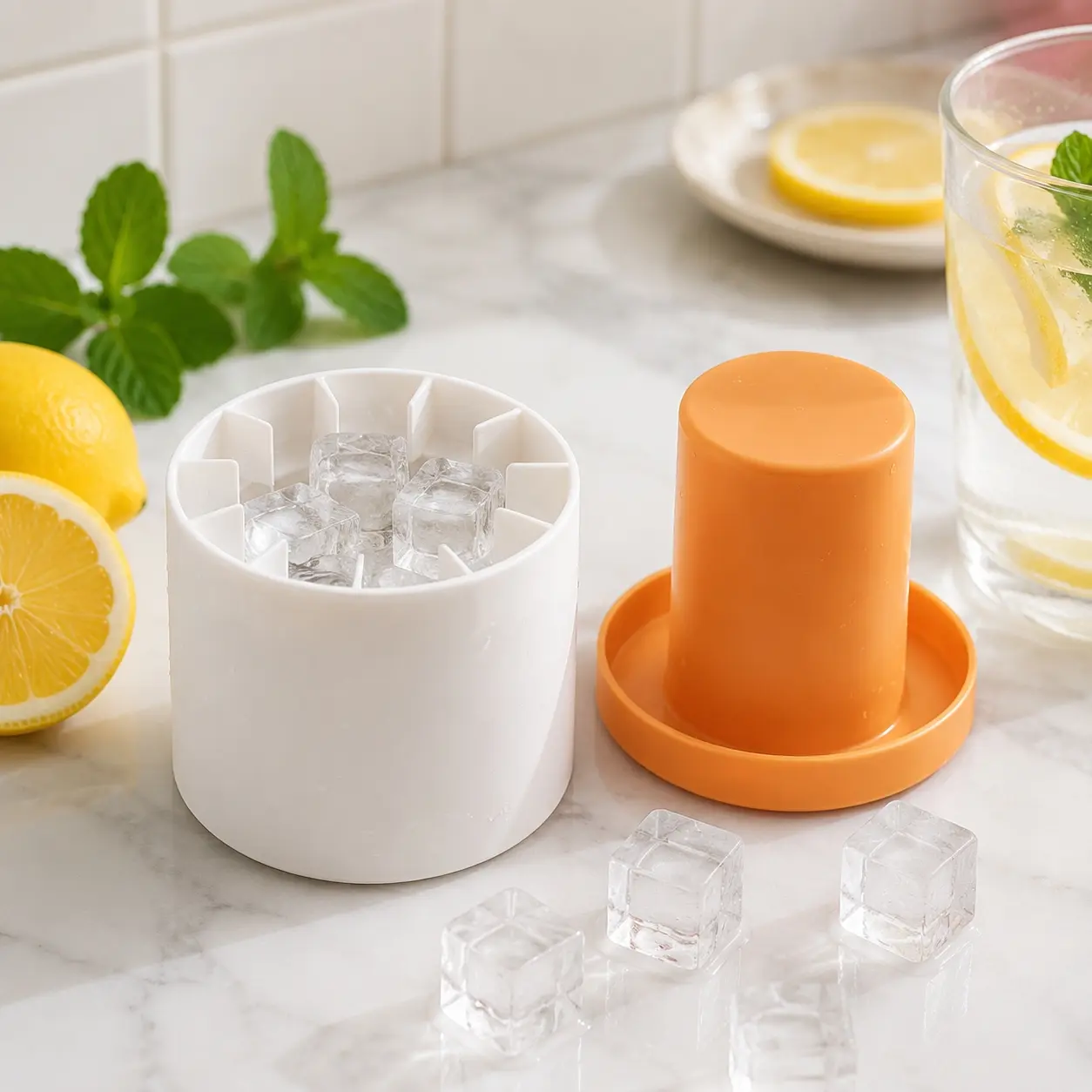 Silicone Ice Cube Mold, Compact 3.66-Inch Round Ice Tray, Easy Release Flexible Reusable Freezer Mold for Home, Kitchen, Summer Drinks, Coffee, Cocktails & Parties, #TikTokBackToSchool