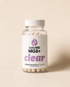 MGB+ Clear Gut-Brain Axis Supplement | PEA, Magnesium Glycinate, Lipid-Soluble B1, Saffron & Artichoke Leaf | Bloating & Brain Fog Support | Physician-Formulated, 60 Capsules by BellyMD