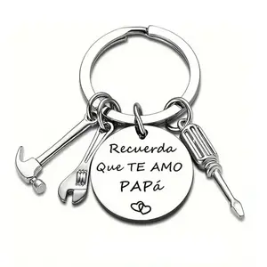 Father's Day Keychain – Featuring the Spanish inscription "Remember I love you, Dad"; a stylish accessory for fathers, suitable as a car keychain, birthday gift, or gift for men.