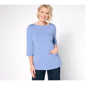 Denim & Co. Regular Perfect Jersey Boatneck Tunic