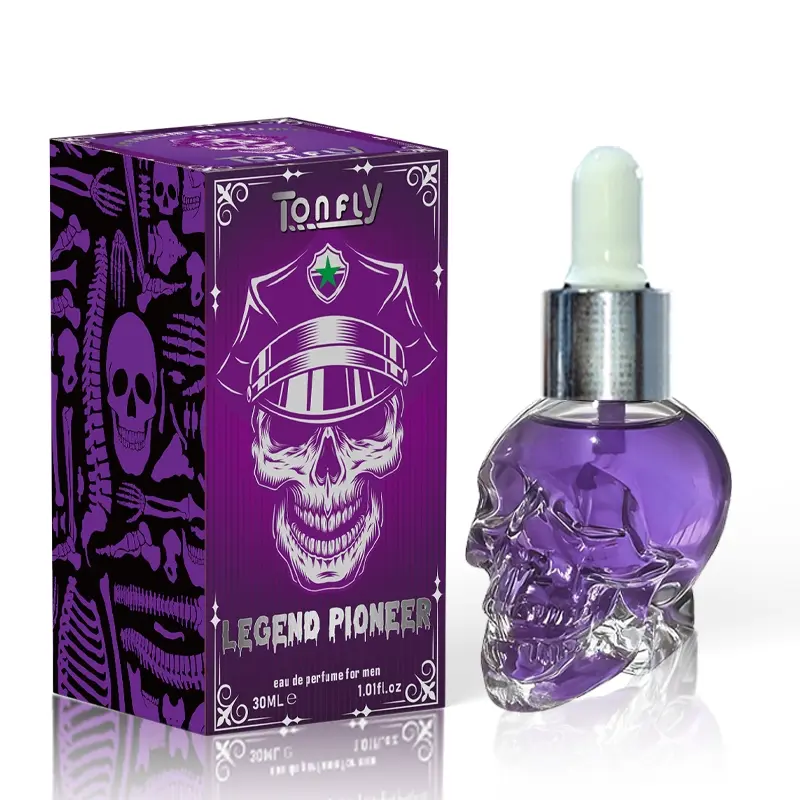 Skull Head Perfume Oil Concentrated for Men, Middle Eastern Series Scented Fragrance, Fragrances Perfumes, 30ML Liquid Drop Application Bottle