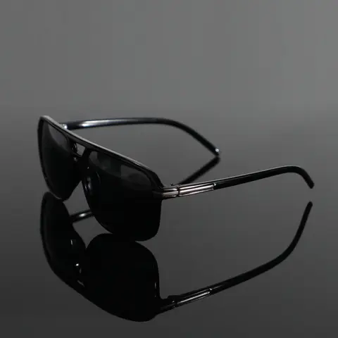 Men's Business Double Bridge Square Frame Sunglasses, Vintage Trendy Sunglasses for Everyday Use, Fashion Accessories for Outdoor Activities, Trendy Shades