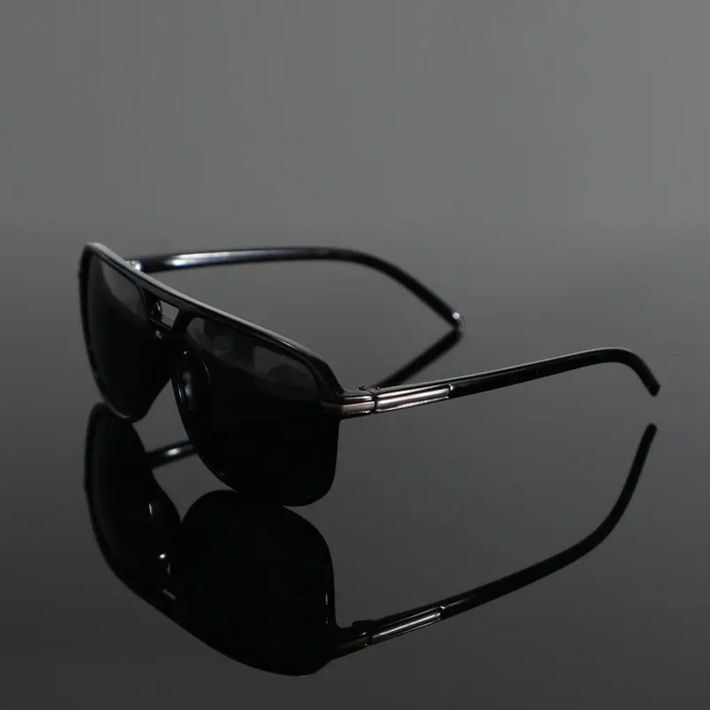 Men's Business Double Bridge Square Frame Sunglasses, Vintage Trendy Sunglasses for Everyday Use, Fashion Accessories for Outdoor Activities, Trendy Shades