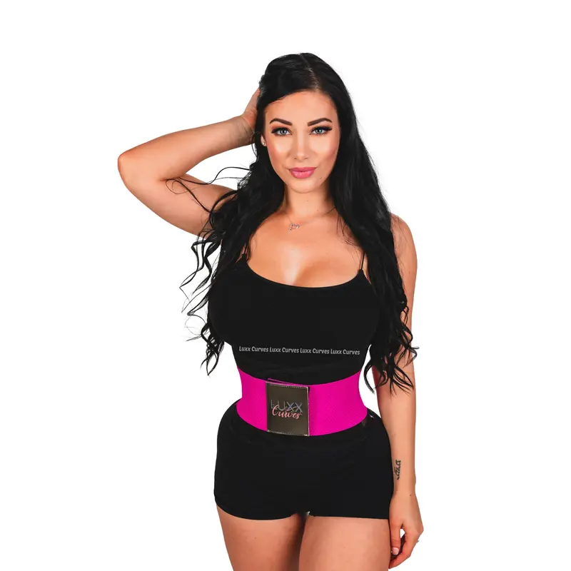Luxx Curves Pink Fitness Waist Training Belt Waist Trainer Pink Plus Shapewear for Women for sale | eBay main image 4
