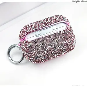 Diamond Shiny Durable Protective AirPods Case, Portable Tech Accessory with Keychain for AirPods Pro 2/3/4, Stylish Fashion Accessory for Enhanced Protection, Accessories