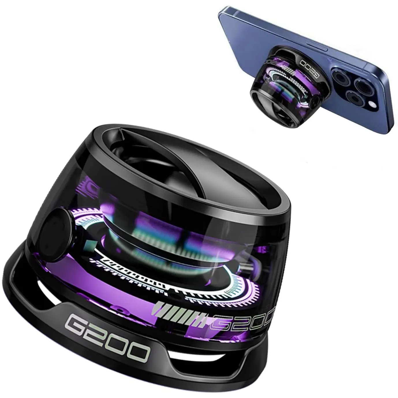 G200 Magnetic Bluetooth Speaker, Outdoor Wireless Speaker, Party Speaker, Multifunctional Portable Mini Speaker with Multi RGB Color Light Show-3D Surround Sound Effect, Christmas Birthday Gifts