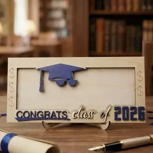 Graduation Gifts 2026 Money Holder, Wooden Graduation Money Cash Envelope Box for Class of 2026 High School Senior College University Graduates Student