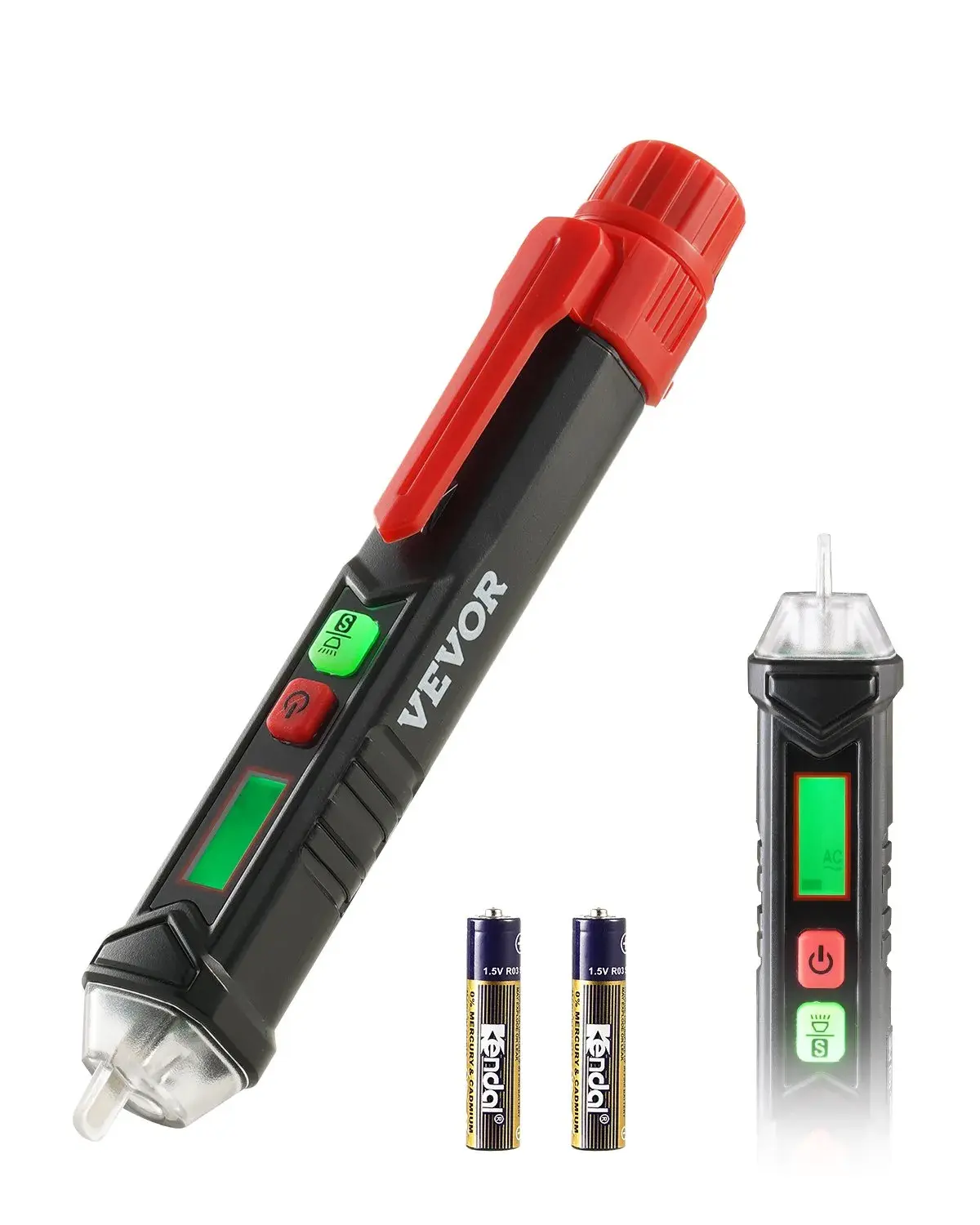 【DealsForYouDays】VEVOR Voltage Tester, Non-Contact Voltage Detector with Adjustable Sensitivity, Dual Range AC 12V-1000V/48V-1000V Live & Null Wire Tester Pen with Visual and Audible Alarms, CAT III 1000V Rating