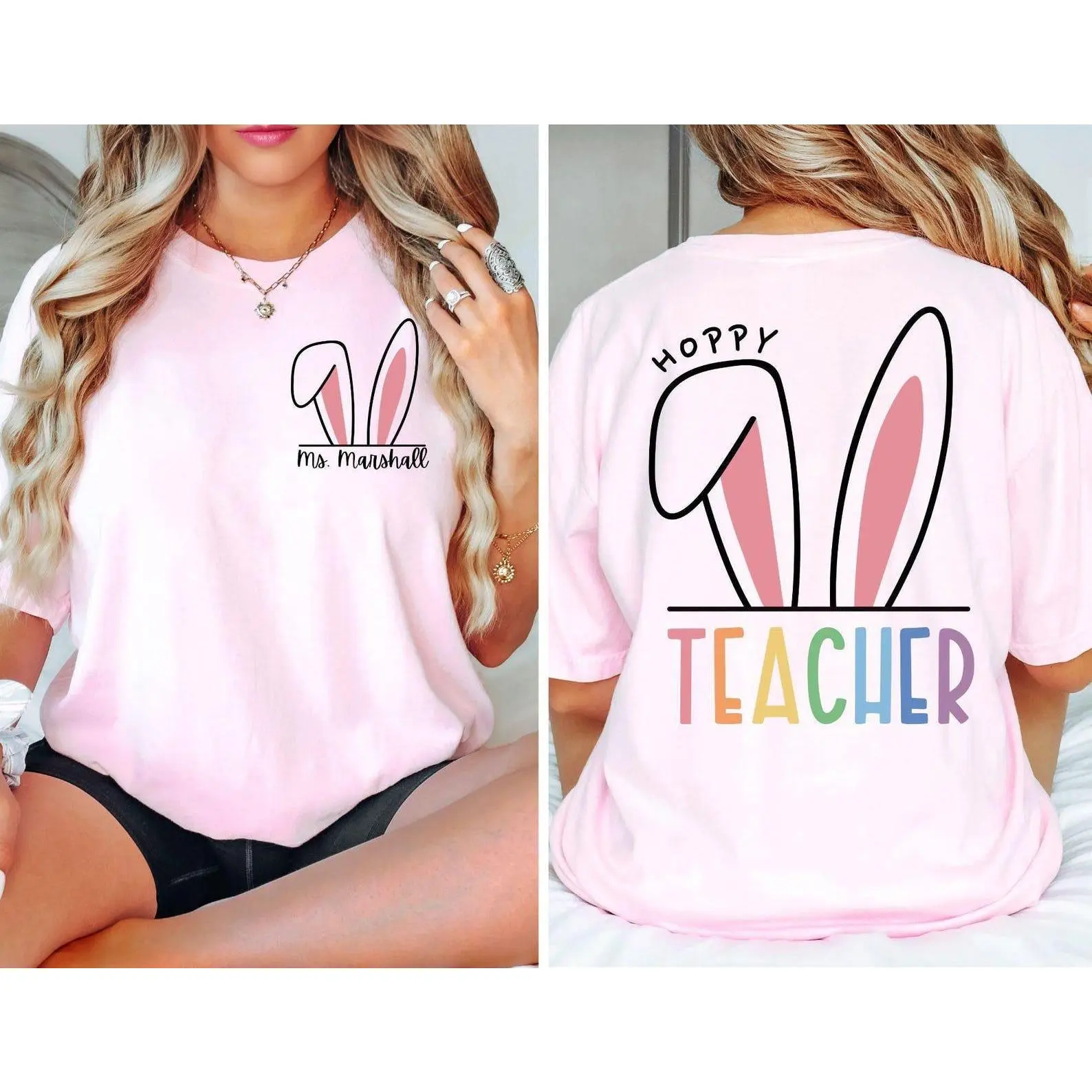 Custom Easter Teacher Shirt, Teacher Easter Shirts, Custom Name Teacher Shirt, Teacher Gift, Easter Teacher Tee, Personalized Teacher Shirt