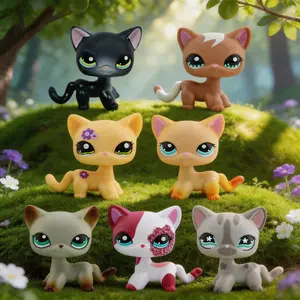 Mini Shorthair Cat Doll Decoration,Bobble Head Collectible Doll Decoration,Mini Pet Shop Shorthair Cat Decoration,Birthday Halloween Christmas Ornament