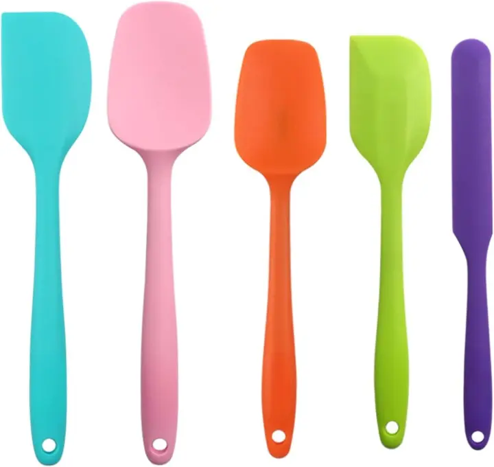 5-Piece Durable Food Grade Silicone Spatula Set - Heat-Resistant, Non-Stick, Non-Toxic, BPA-Free, Dishwasher Safe Kitchenware Pastry Tools for Cooking, Baking