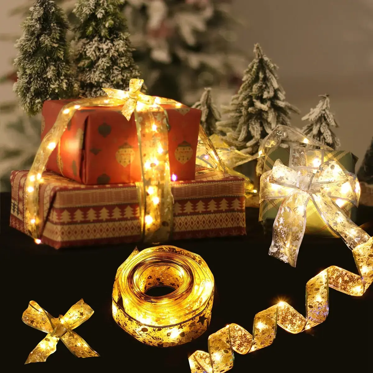 Ribbon & Bow LED Christmas Lights – Perfect for Holiday and Year-Round Decoration