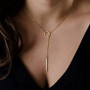 New Circle Wear Stick Necklace Women's Geometric Long Stick Necklace Hot Selling Necklace Necklace Hot Selling Necklace Jewelry