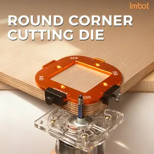 IMBOT Woodworking Round Corner Radius Templates, Router Table Corner Radius Jig Wooden Board Arc Cutting Auxiliary Tool