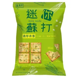 Baked Green Onion Mini Soda Crackers - Triko Foods Crispy Snack, 120g