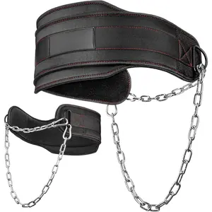 Dip Belt for Weight Lifting, Pullup, Squats & Dips - 36" Robust Steel Chain, Comfortable Neoprene Padding Supports 350lbs - Gym Weight Belt for Strength Training Workout & Weightlifting