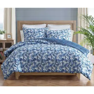 Laura Ashley Sweet Memories Indigo Twin Comforter Sham Set