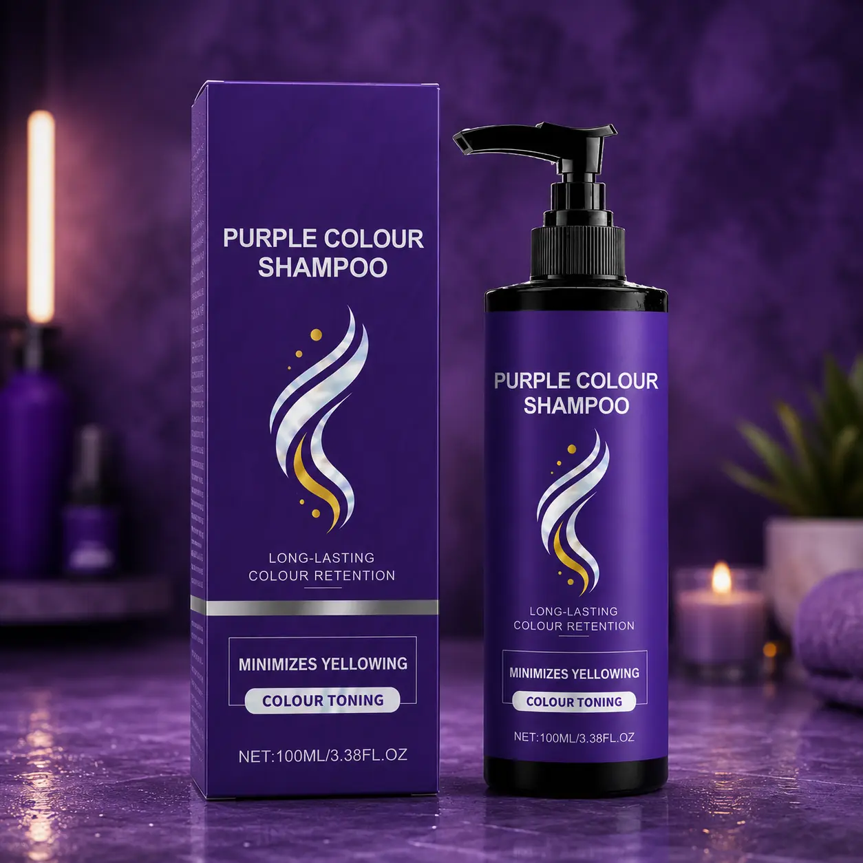 Purple Shampoo for Color-Treated Hair, Moisturizing Color Care Formula, Helps Reduce Brassy Yellow Tones and Maintain Vibrant-Looking Color, Leaves Hair Soft and Smooth, 3.38 fl oz
