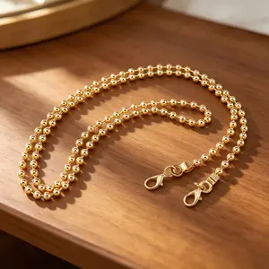 1.31 Yard and Metal Chain with Metal Balls, Ideal for Handbag Straps, Purse Shoulder Straps, Removable Shoulder Strap and DIY Crafts, Perfect for Shoulder Bags
