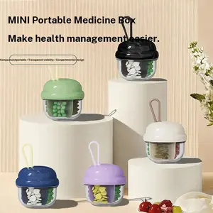 Portable Mini Pill Box with Strap, Divided Compartments, Dustproof Design, Ideal for Travel & On-The-Go Use, Compact Medication Organizer