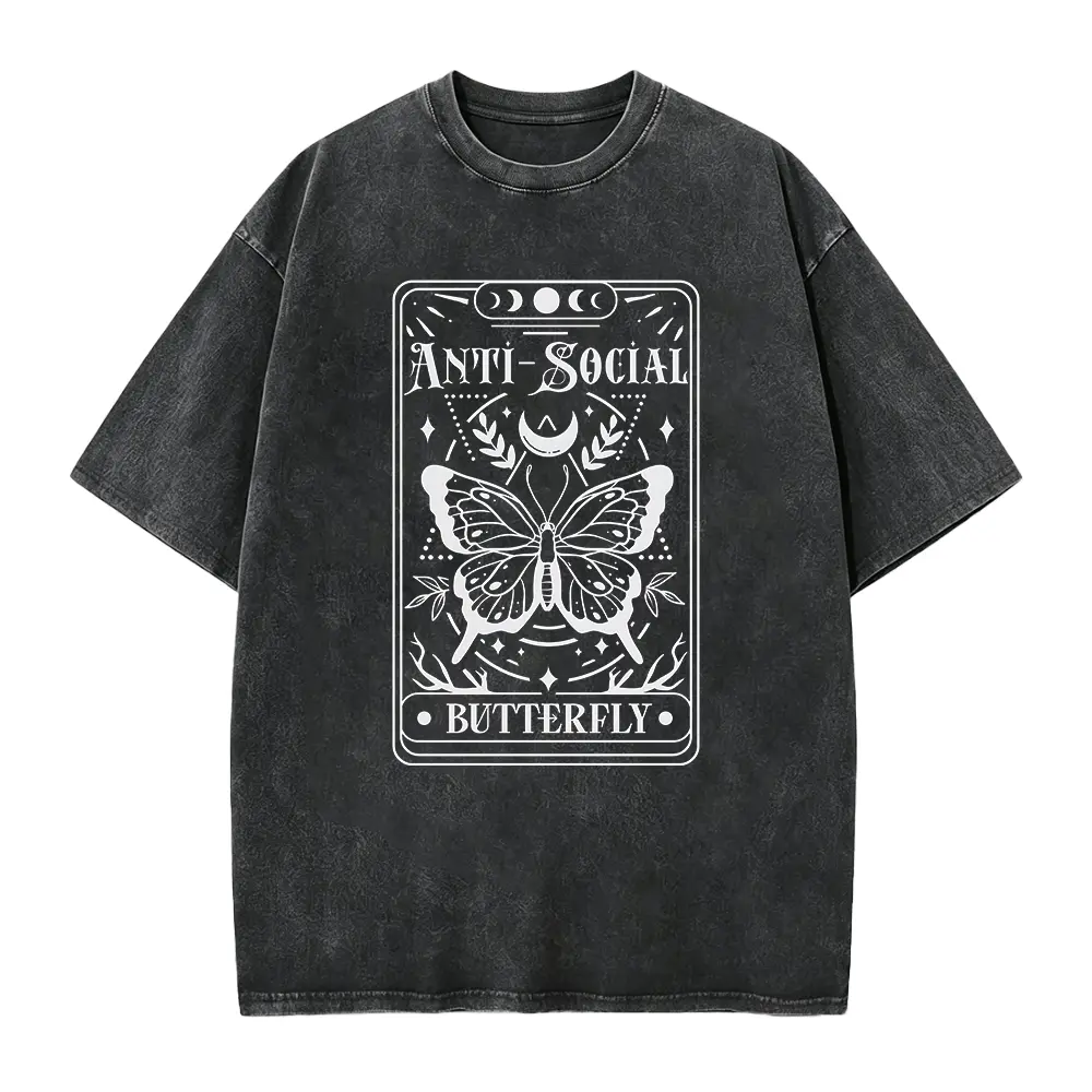 Anti-Social Butterfly Tarot Card T-Shirt, Metaphysical Graphic Tee, Witchy Tshirt, Mental Health Shirt, Trendy Shirt