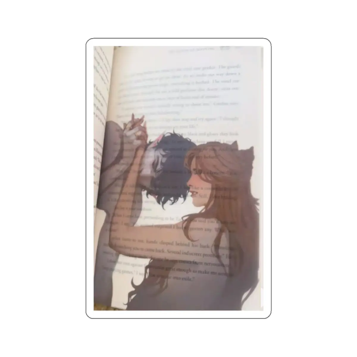 Cardan and Jude Drawn in a Book Die-Cut Sticker | Aesthetic Art for Laptops, Journals, Gifts, Book Lovers, Cute Decor