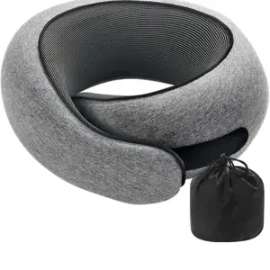 Travel Neck Pillow Memory Foam U-shaped Snail Style Portable Adjustable Soft Support for Noon Break Sleep Ideal for Travelers