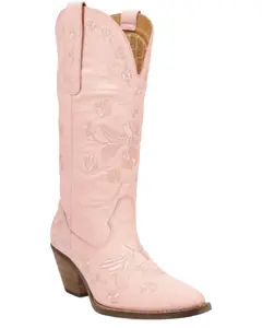 Dingo Women's Love Bug Embroidered Western Boot Round Toe - Di2182-Pink