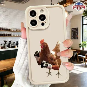 Funny Boxing Chicken Graphic Pattern Case,phone Case Suitable for Iphone 11/12/13/14/15/16/17 Pro Promax Plus Air and Samsung S22/S23/S24/S25 Plus Ultra Fe,Lightweight Shockproof Anti Drop Protective Durable TPU Cover