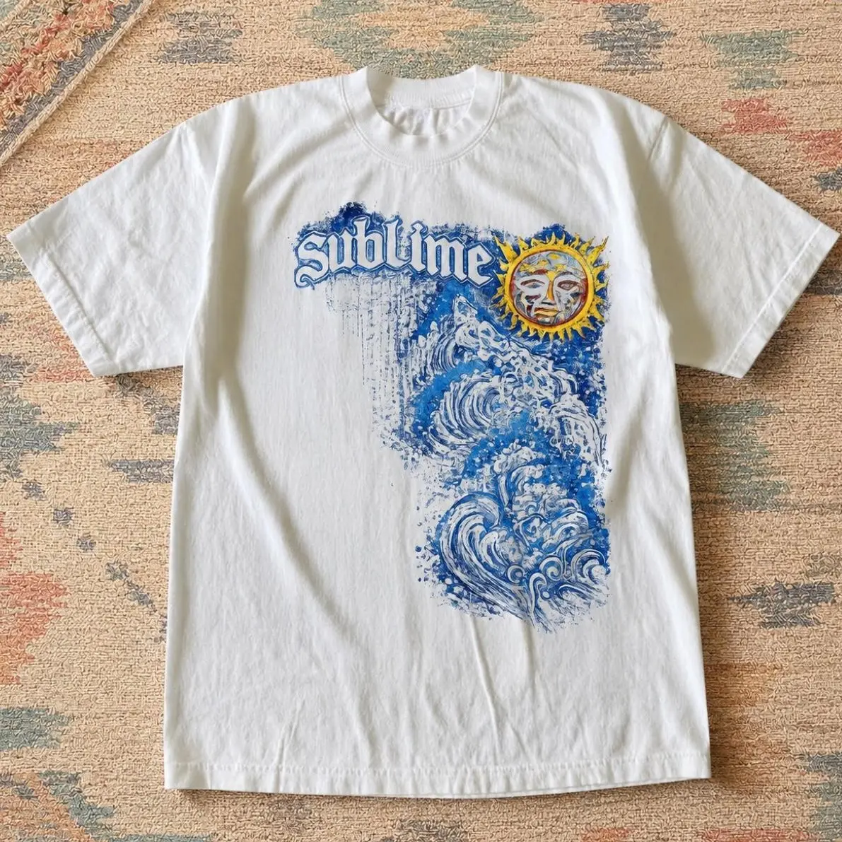 Sublime T-shirt Vintage Sublime Great Wave Sun Logo Graphic Tee, Retro Ska Punk Rock Beach Shirt, Loose Fit Top