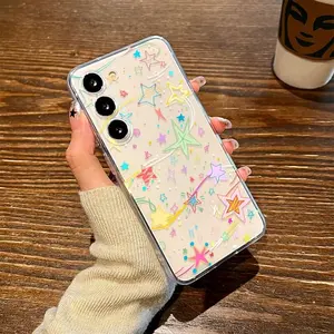 Graffiti Stars Cat Phone Case for use with Samsung galaxy S25 ultra 5G S24 plus S23 FE S22 S21 S30 Samsung galaxy A73A72A71A55A54A53A52A51A35A34A33A25A24A22A16A15A14A13A12for  girlies Sophisticated breezy Romantic Shockproof phone case