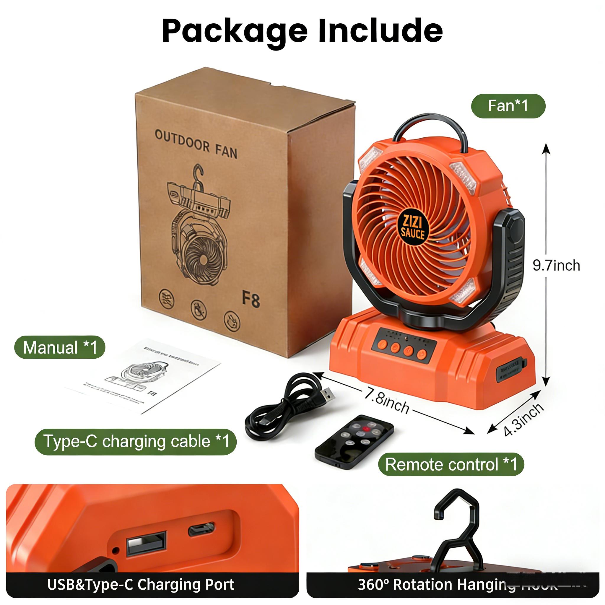 Zizi Sauce Portable LED Camping Fan 10000mAh Rechargeable 8.7-Inch Ultra Quiet Foldable Stand Compact Lightweight 3 Speed Settings for Outdoor Activities Operated Fan for CampingPortable Rechargeable Multifunction Fan battery fan rechargeable fan Zizi Sauce Portable LED Camping Fan 10000mAh Rechargeable 8.7-Inch Ultra Quiet Foldable Stand Compact Lightweight 3 Speed Settings for Outdoor Activities Operated Fan for CampingPortable Rechargeable Multifunction Fan battery fan rechargeable fan