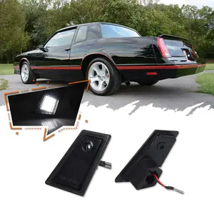 2pcs Smoked Lens White LED Rear License Number Plate Lights For NEW Monte Carlo Monte Carlo SS LS 1979-1988 , Replace OEM Part Number # 5970903 LH and 5970904 RH