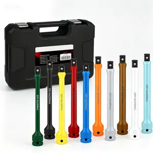 10-Piece 1/2" Drive Torque Limiting Extension Bar Set, 8" Long Torque Sticks (65-150 Ft-Lbs), Color-Coded Impact Socket Extensions for Lug Nuts and Tire Repair, with Durable Storage Case, Reusable
