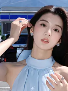 Women's Floral Four-Leaf Clover Earrings Set, Luxurious High-Quality Ear Rings, French Unique Minimalist New Design Jewelry