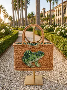 Crystal Frog Woven Handbag