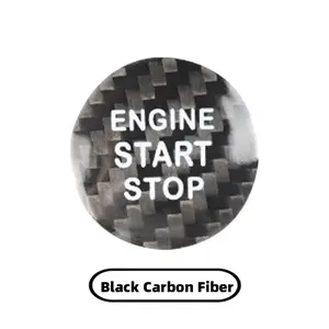 Real Carbon Fiber Car Engine Start Stop Button Interior Trim Cover Stickers For Lexus IS ES GS NX RX LX RC F Auto Accessories Sticker For Cars Car Interior Decor Black And Red Scratch-Resistant Protective Car Interior Decorative