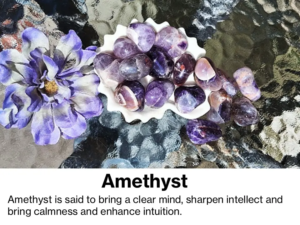 Chevron Purple Banded Amethyst Loose Tumbled Gemstone Natural for Pisces Aquarius Aries & Sagittarius Energize Wisdom Self Reflection