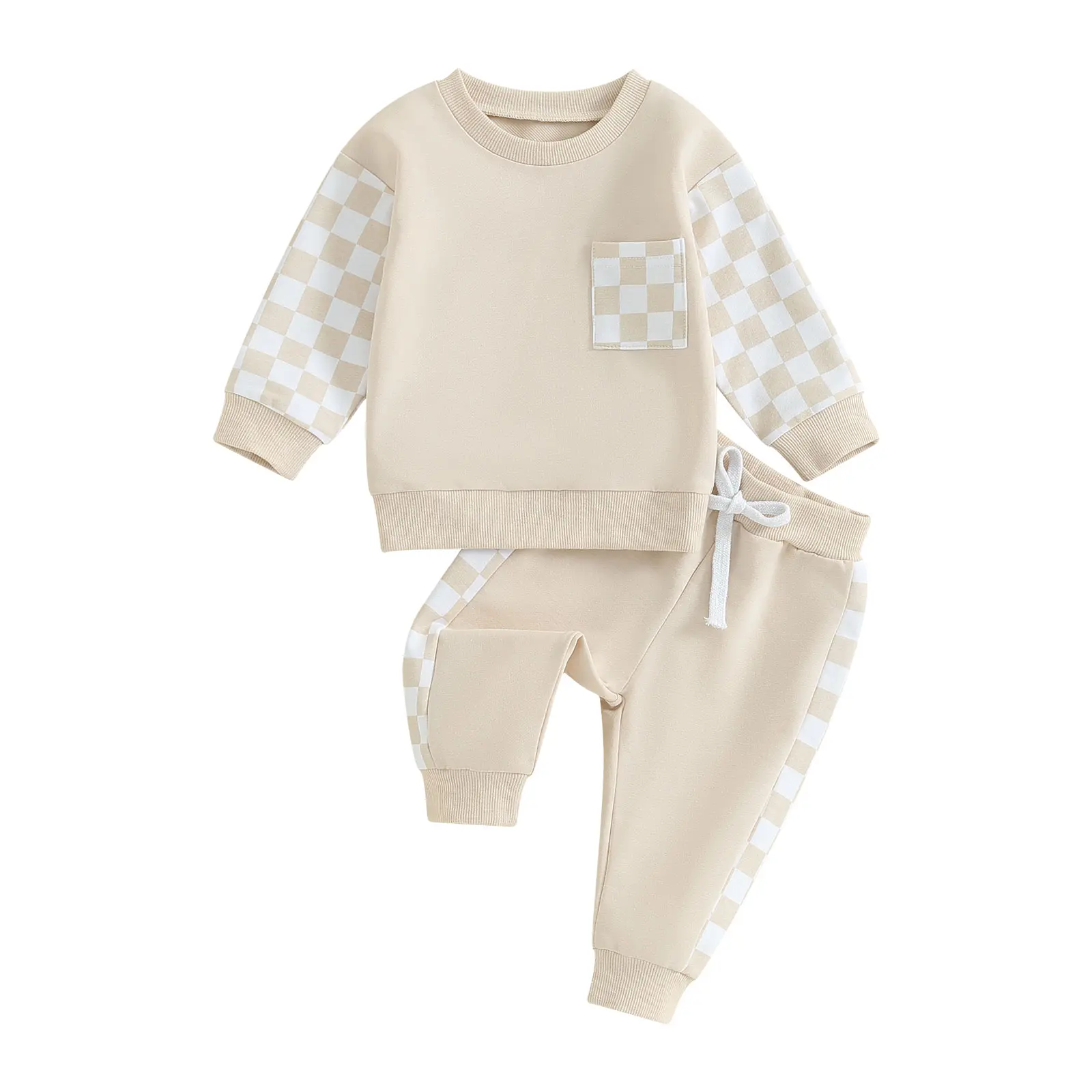 Toddler Baby Boy Fall Outfit Crewneck Long Sleeve Sweatshirt Tops Elastic Pants Jogger Cute Newborn Winter Clolthes Set