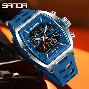 Men Electronic Watch Big Dial Sports Led Analog Digital Chronograph Military Dual Display Man Wrist Watches
