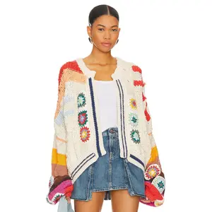 Free People Clear Skies Cardi in Cream Combo