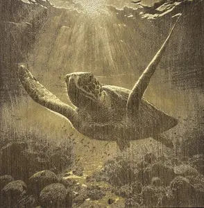 3D Sea Turtle Engraving