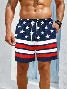 Men's Plaid Shorts, Casual Fitted Design, Quick-Dry Breathable Fabric, Drawstring Waist, Summer Vacation Party, Trendy Style